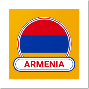 Armenia Country Badge - Armenia Flag Posters and Art